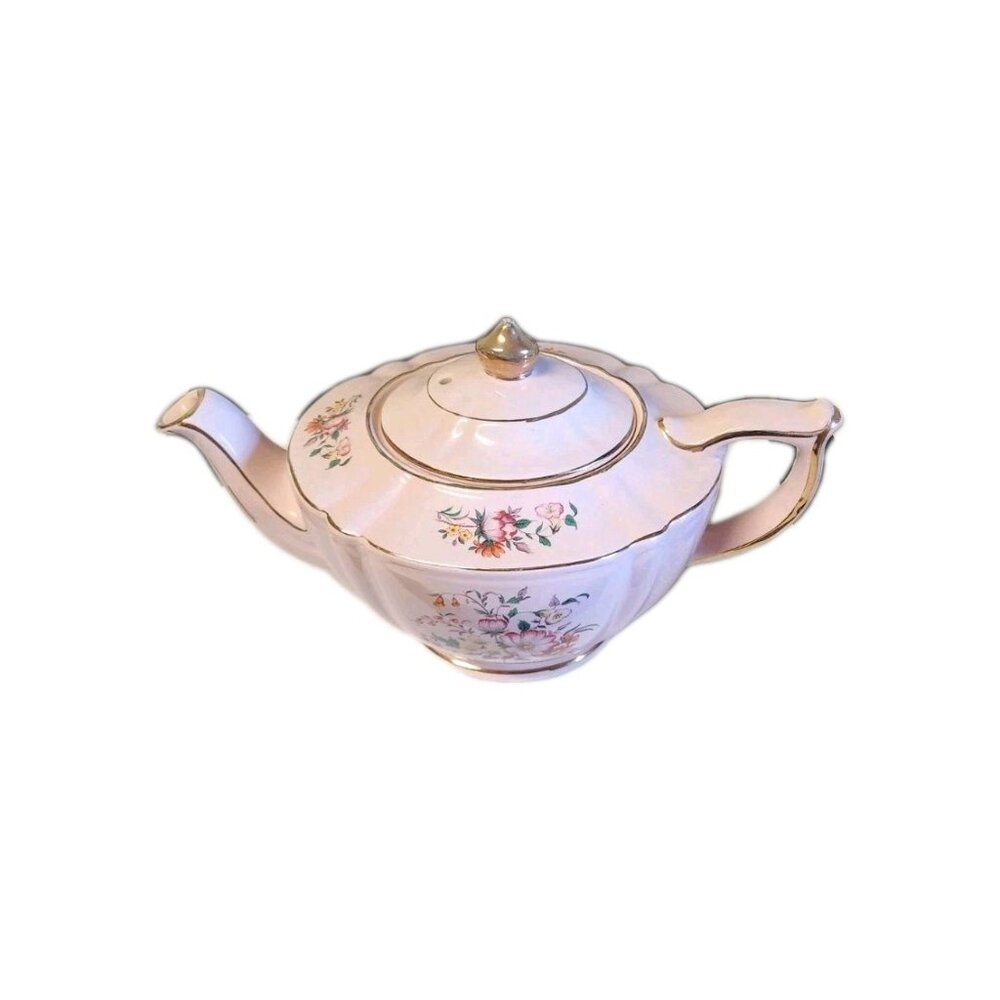 Vintage Sadler Rose Pink Teapot Roses England Gold Trim 7060 JD, GUC